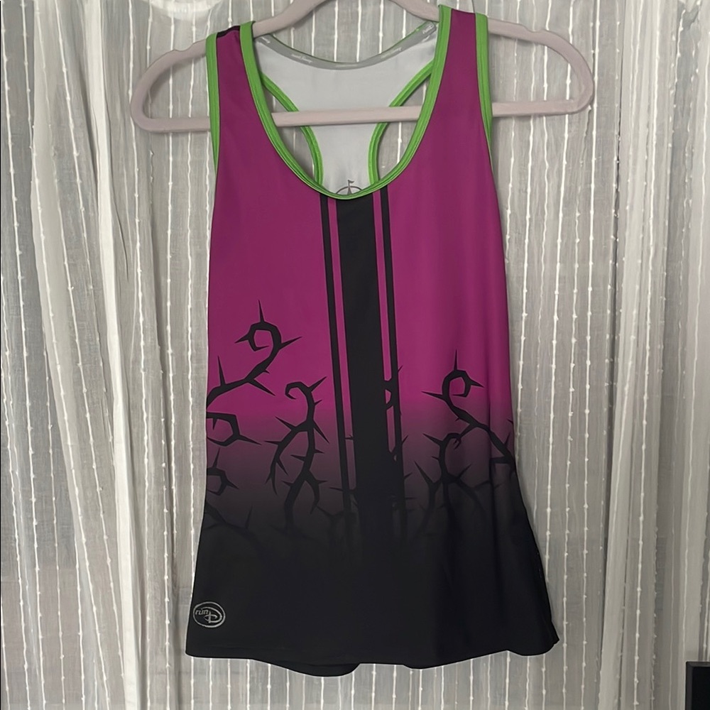 Run Disney Maleficent Pink and Purple Graphic Sleeveless Tank Top